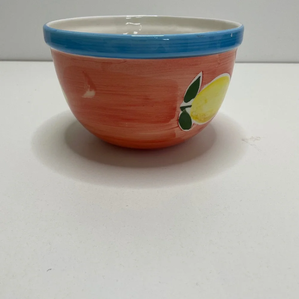 Vtg Lillian Vernon Hand Painted Lemon Ceramic Serving Mixing Bowl Replacement